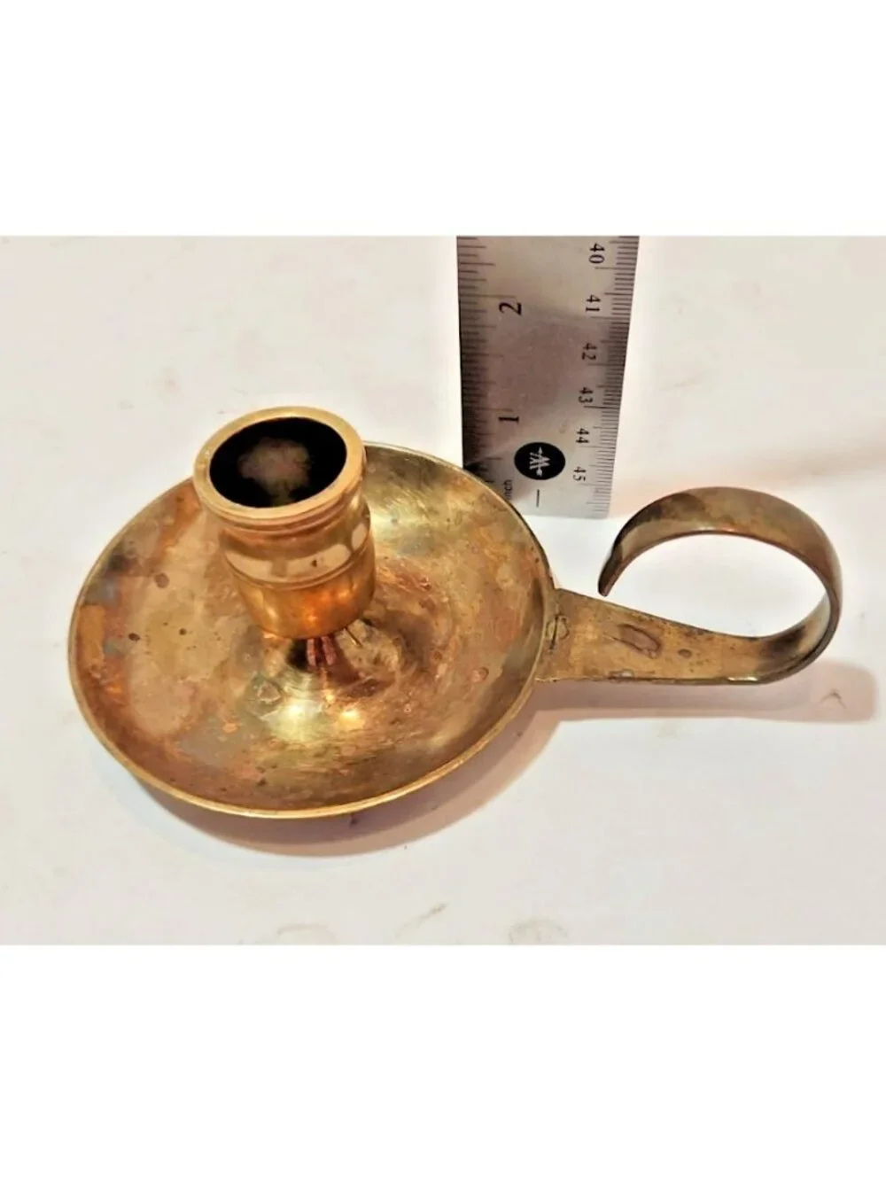 Vintage Brass Finger Hold Classic Candle Holder 1.5